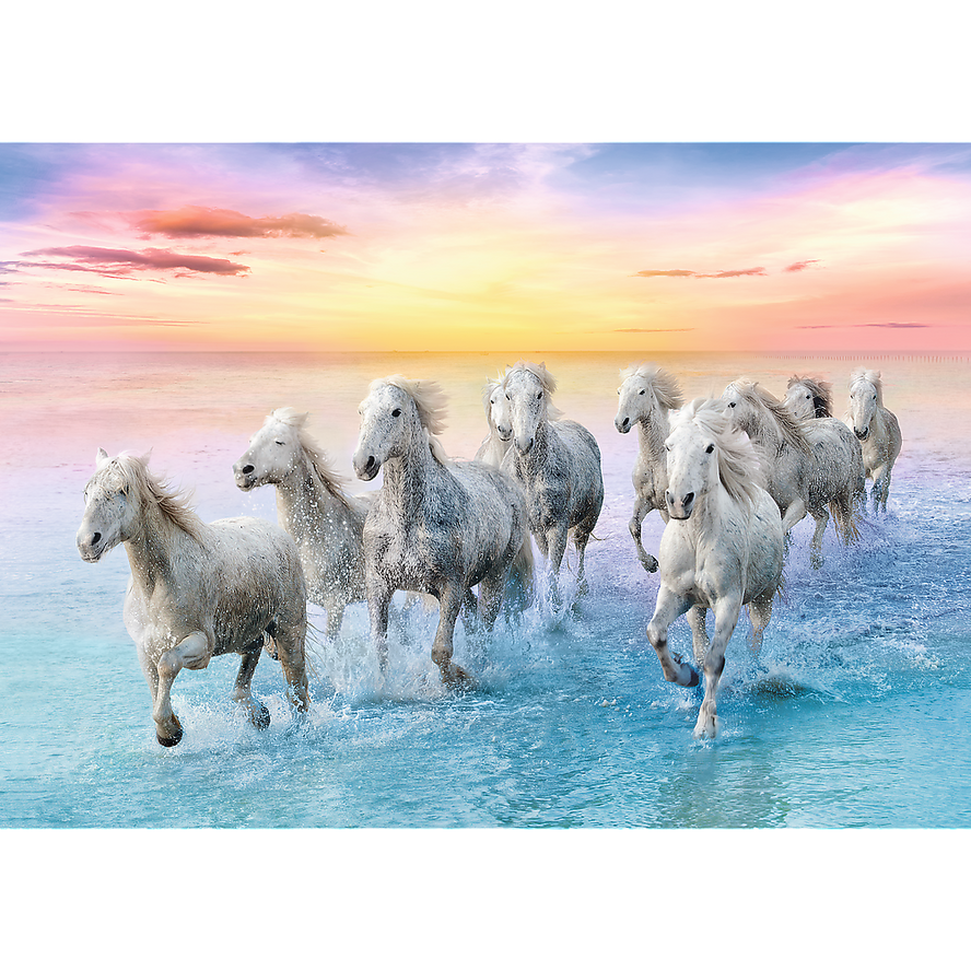 Trefl Red 500 Piece Puzzle - Galloping white horses