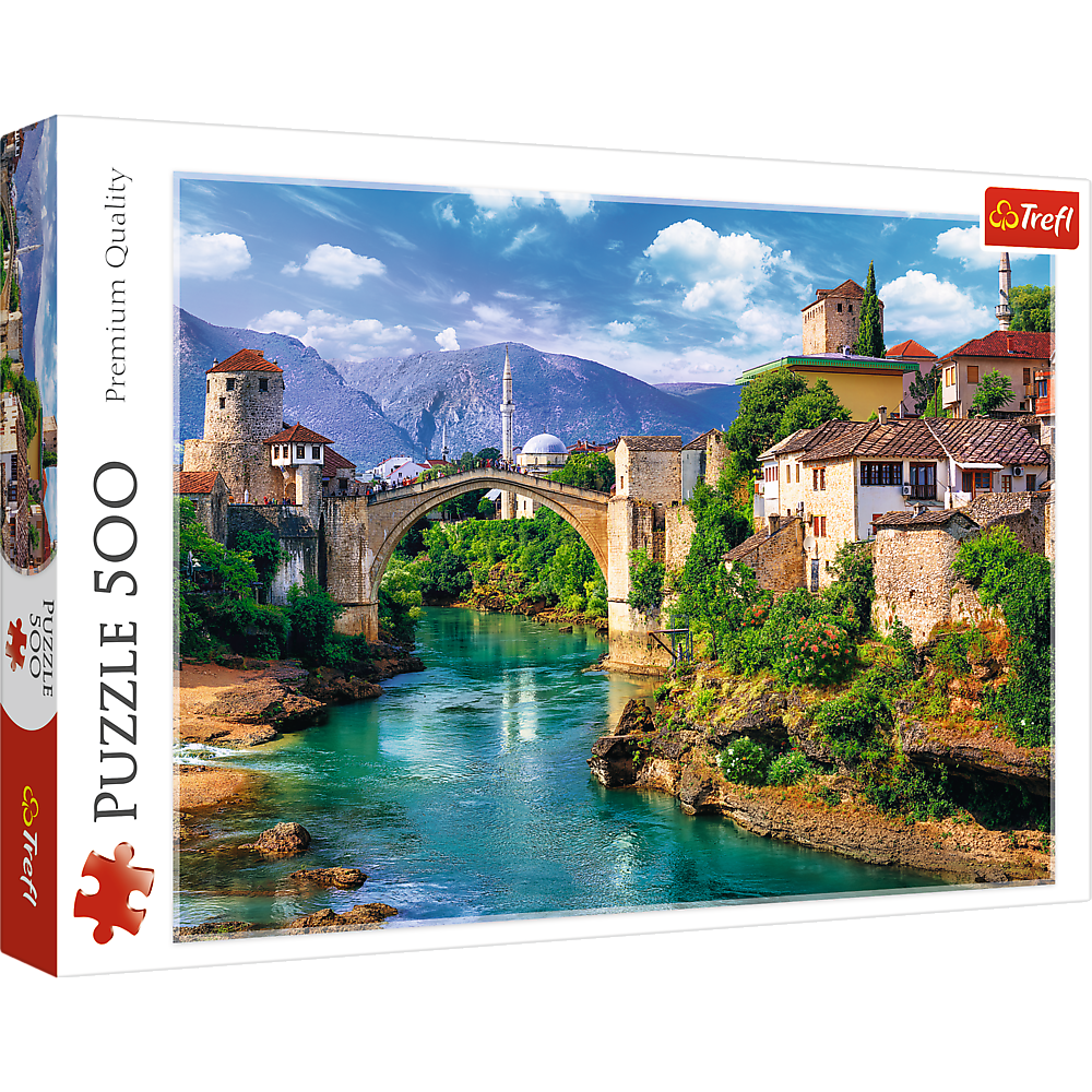 Trefl Red 500 Piece Puzzle - Old Bridge in Mostar, Bosnia and Herzegovina