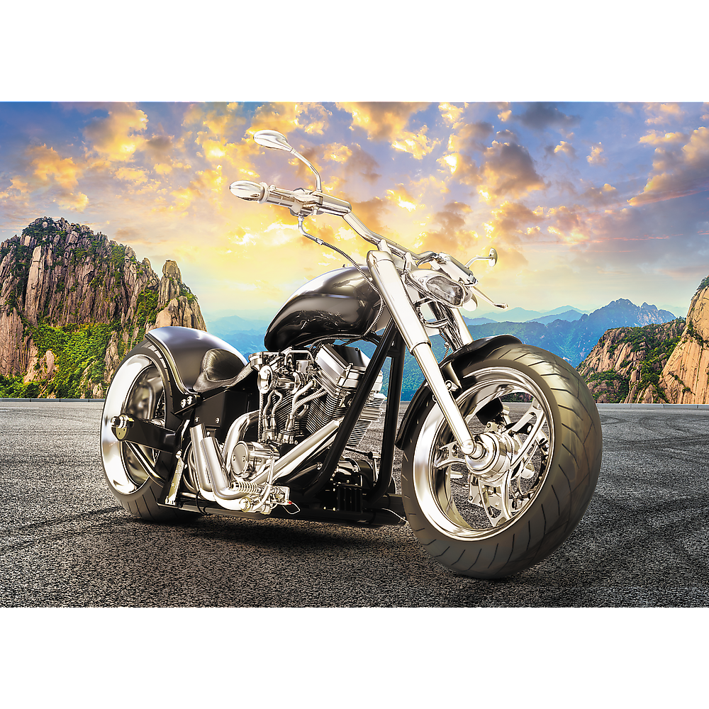 Trefl Red 500 Piece Puzzle - Black motorcycle