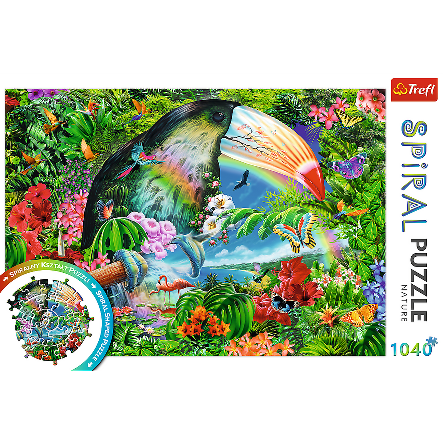 Trefl Red 1040 Piece Spiral Puzzle - Tropical animals