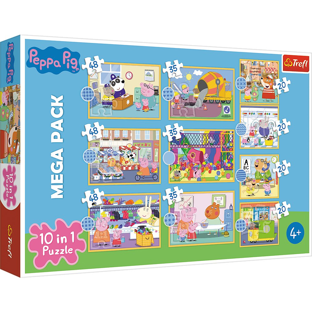Trefl 10 in 1 (20, 35 & 48 Piece) Puzzle - Meet Peppa Pig