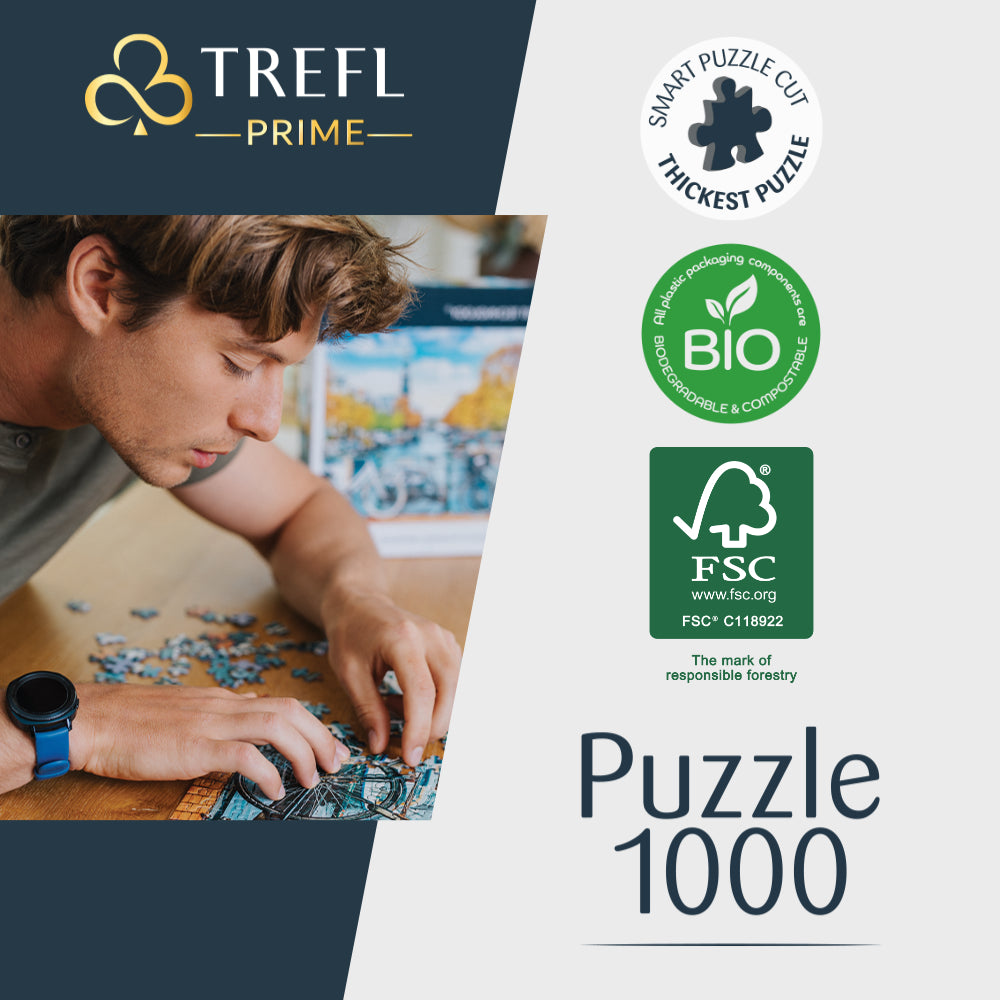 Trefl Prime puzzle 1000 UFT - Tramonto romantico: Torre Eiffel a Parigi,  Francia - Puzzle 1000d