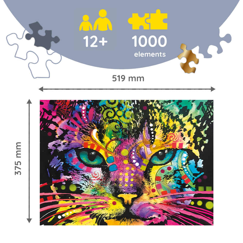 Trefl Wood Craft 1000 Piece Wooden Puzzle - Colorful Cat