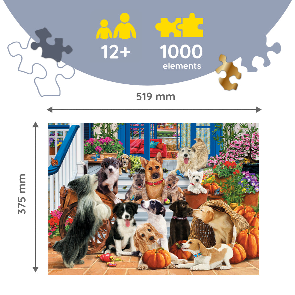 Trefl Wood Craft 1000 Piece Wooden Puzzle - Doggy Friendship