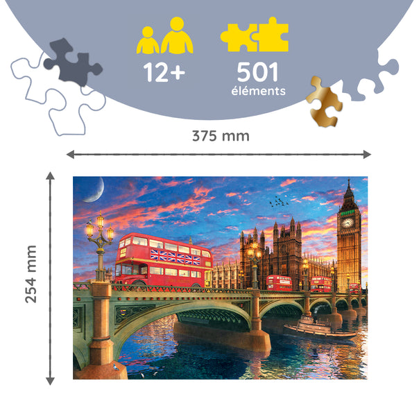 Trefl Wood Craft 501 Piece Wooden Puzzle - Palace of Westminster, Big Ben, London