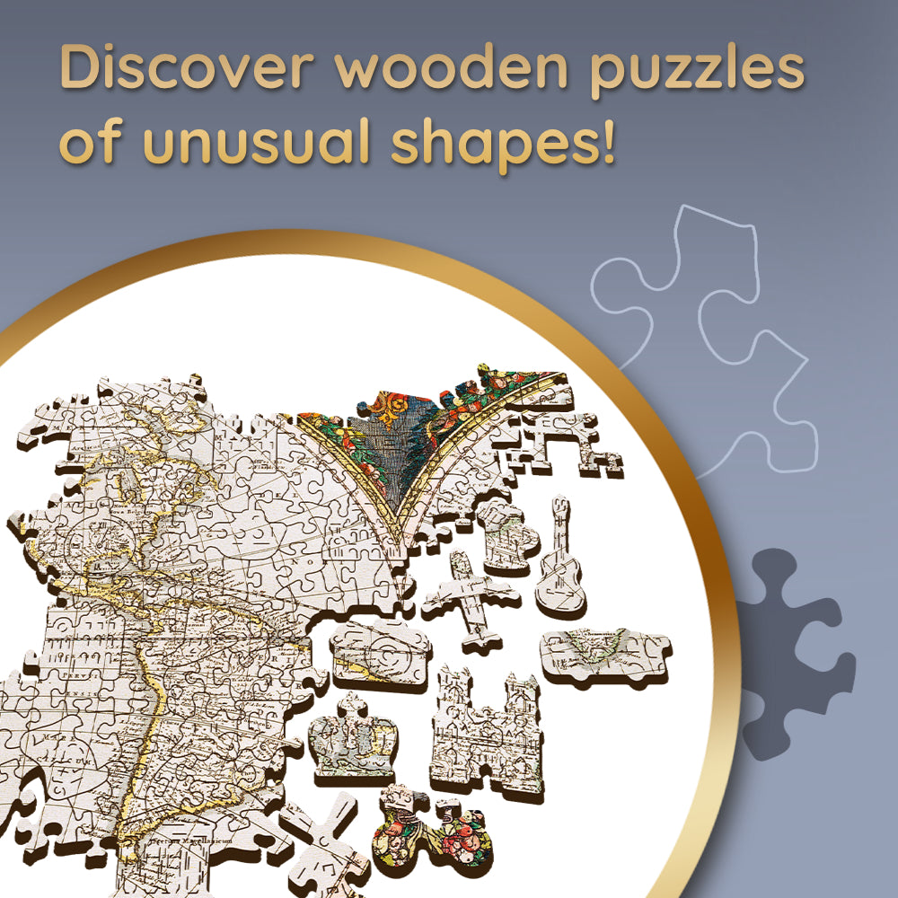 Vintage Old World Map Jigsaw Puzzle, Collection, 2000 Pieces
