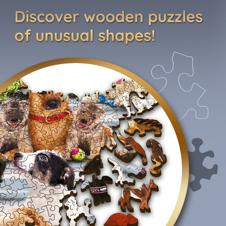 Trefl Wood Craft 1000 Piece Wooden Puzzle - Doggy Friendship