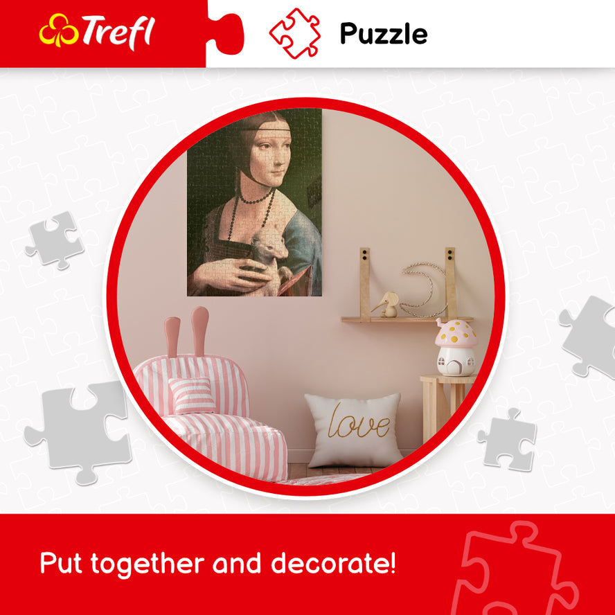 Trefl Red 1000 Piece Puzzle - Cheerful kitten